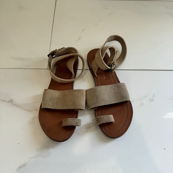 Free People Torrance Suede Ankle Strap Flat Sandals - Picture 2 of 6